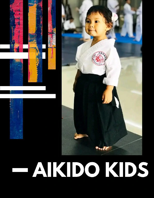 ilustrasi poster latihan aikido anak