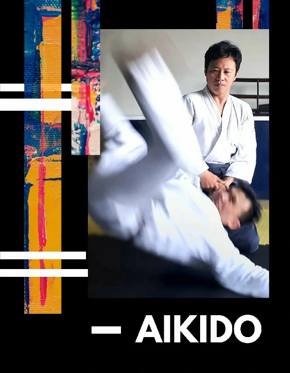 ilustrasi poster latihan beladiri aikido jogja indonesia